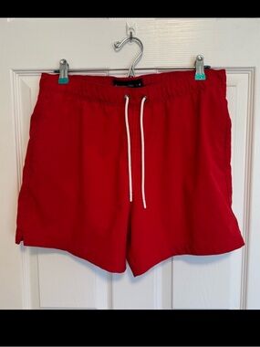 Abercrombie & Fitch Red Swim Trunks Board Short Summer Vacation Beach Size M
